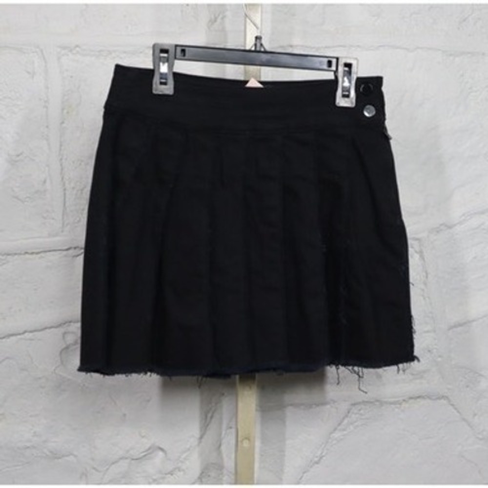 Aqua Girls Denim Pleated‎ Skirt - Black - Size 14